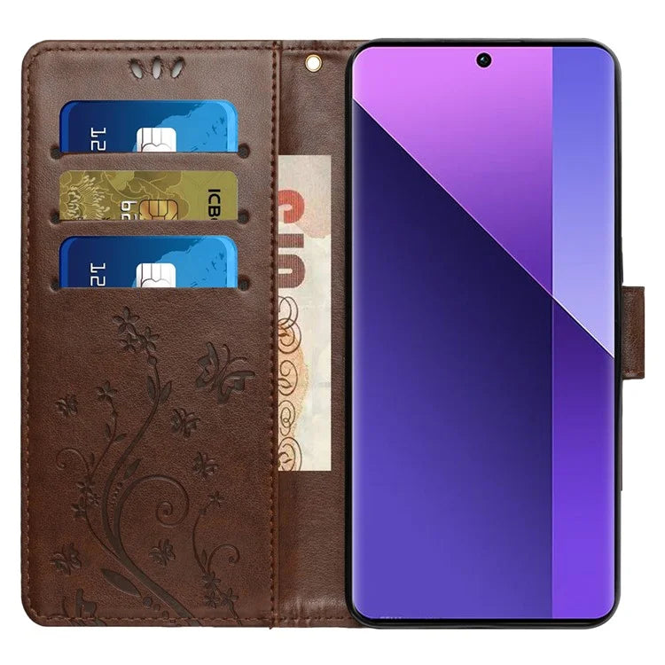 For Motorola Edge 50 Pro 5G Wallet Case Butterfly Flower Phone Leather Cover