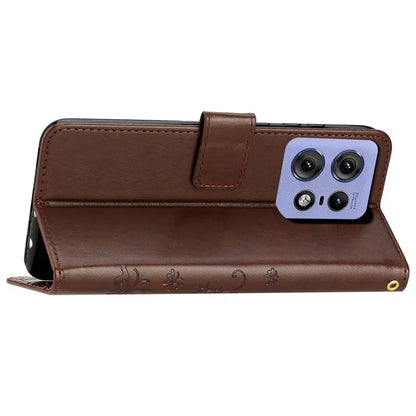 For Motorola Edge 50 Pro 5G Wallet Case Butterfly Flower Phone Leather Cover