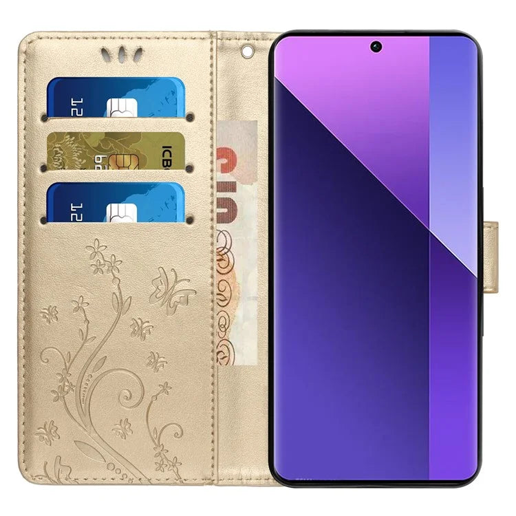 For Motorola Edge 50 Pro 5G Wallet Case Butterfly Flower Phone Leather Cover