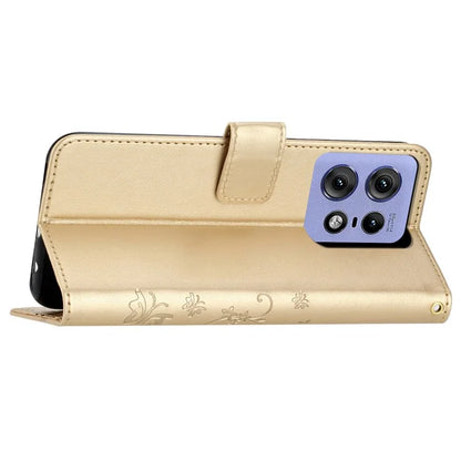For Motorola Edge 50 Pro 5G Wallet Case Butterfly Flower Phone Leather Cover