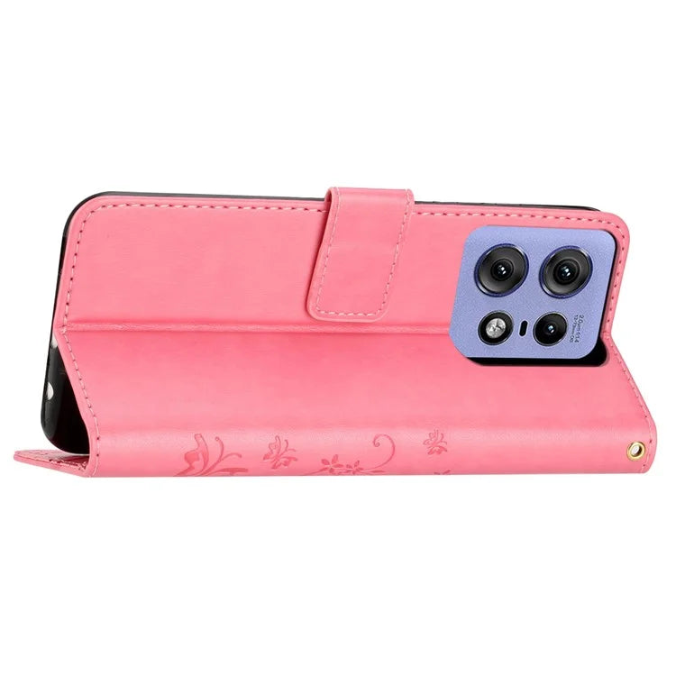 For Motorola Edge 50 Pro 5G Wallet Case Butterfly Flower Phone Leather Cover