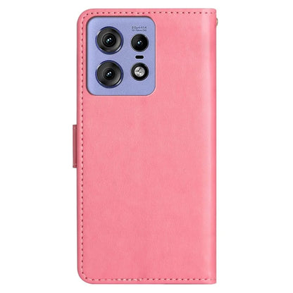 For Motorola Edge 50 Pro 5G Wallet Case Butterfly Flower Phone Leather Cover