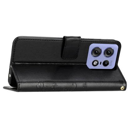 For Motorola Edge 50 Pro 5G Wallet Case Butterfly Flower Phone Leather Cover