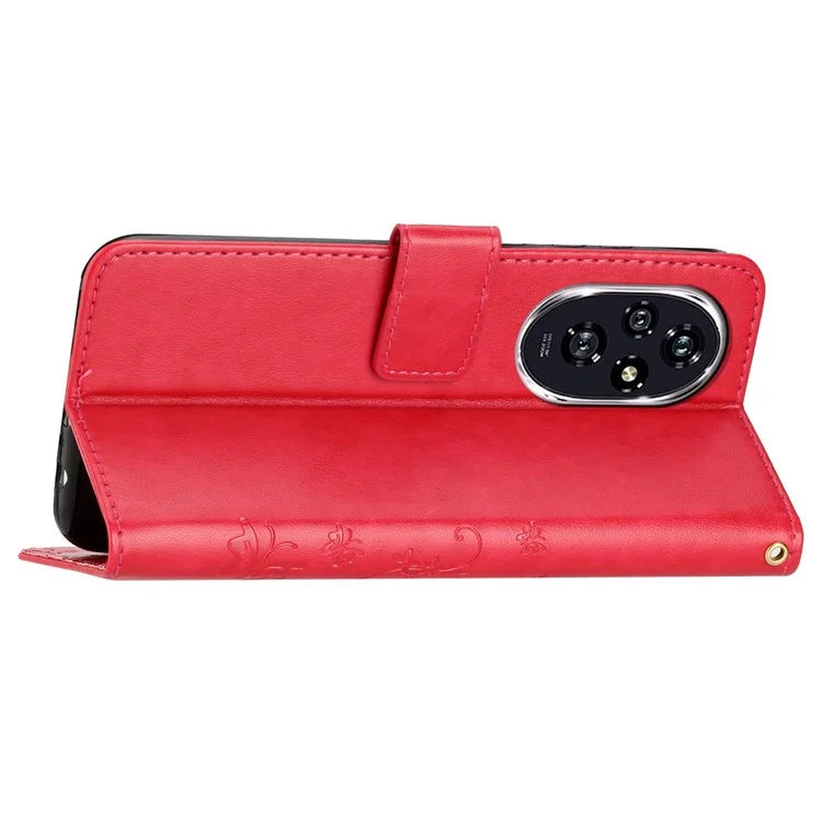 For Honor 200 Pro 5G Case Butterfly Flower Pattern Leather Phone Wallet Cover