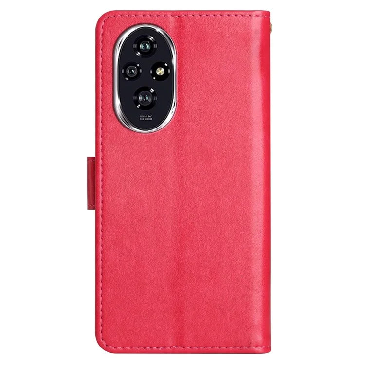 For Honor 200 Pro 5G Case Butterfly Flower Pattern Leather Phone Wallet Cover