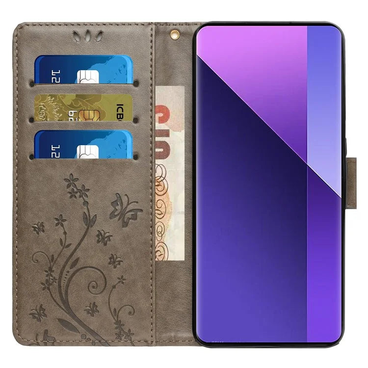 For Honor 200 Pro 5G Case Butterfly Flower Pattern Leather Phone Wallet Cover