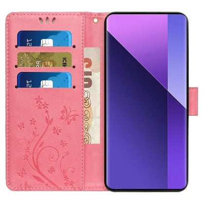 For Honor 200 Pro 5G Case Butterfly Flower Pattern Leather Phone Wallet Cover