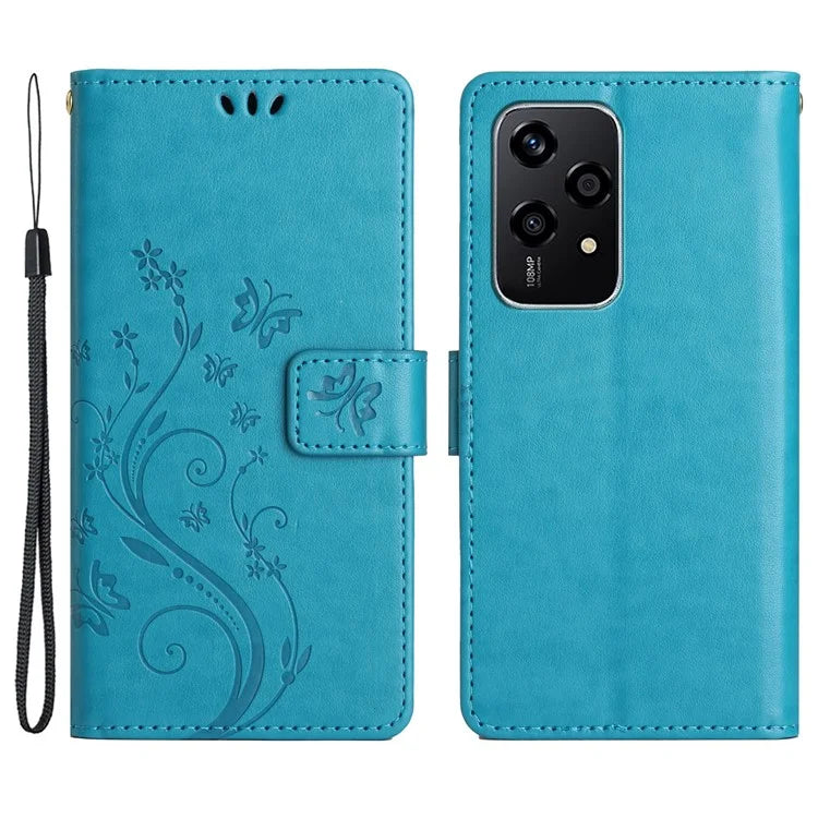 For Honor 200 Lite Case Wallet Leather Phone Cover Butterfly Flower Pattern