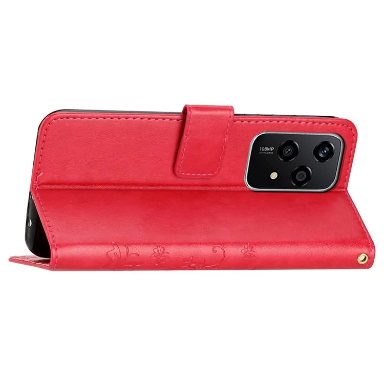 For Honor 200 Lite Case Wallet Leather Phone Cover Butterfly Flower Pattern