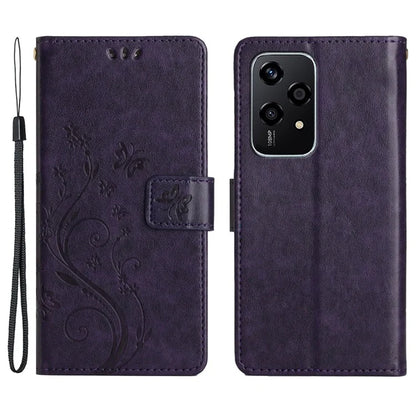 For Honor 200 Lite Case Wallet Leather Phone Cover Butterfly Flower Pattern