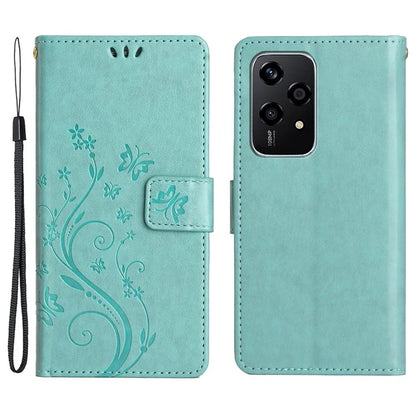 For Honor 200 Lite Case Wallet Leather Phone Cover Butterfly Flower Pattern
