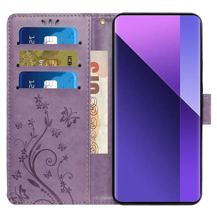 For Honor 200 Lite Case Wallet Leather Phone Cover Butterfly Flower Pattern