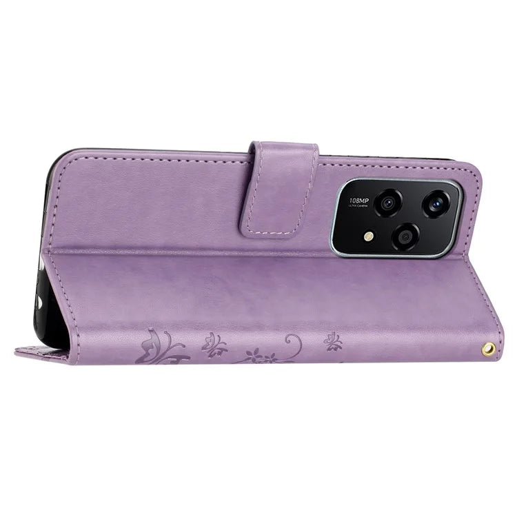 For Honor 200 Lite Case Wallet Leather Phone Cover Butterfly Flower Pattern