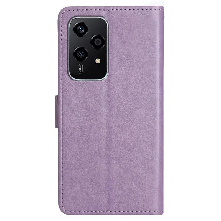 For Honor 200 Lite Case Wallet Leather Phone Cover Butterfly Flower Pattern