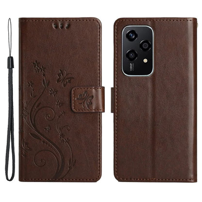 For Honor 200 Lite Case Wallet Leather Phone Cover Butterfly Flower Pattern