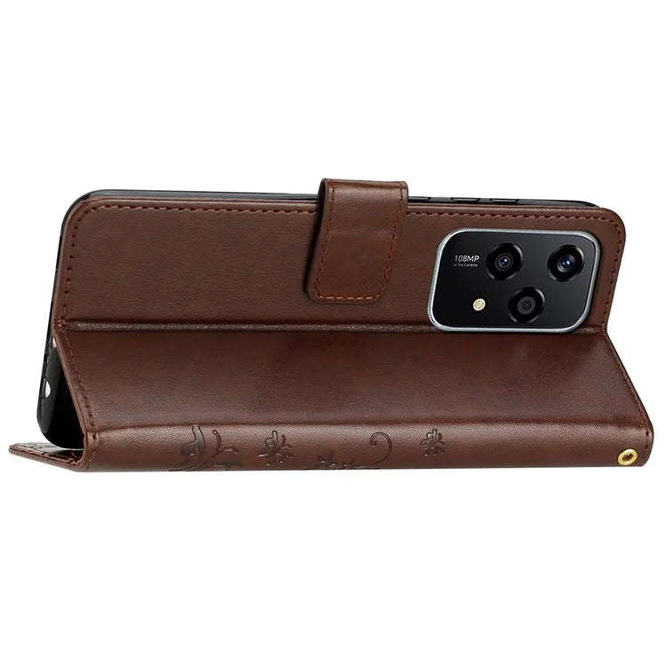 For Honor 200 Lite Case Wallet Leather Phone Cover Butterfly Flower Pattern