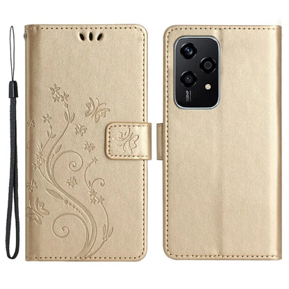 For Honor 200 Lite Case Wallet Leather Phone Cover Butterfly Flower Pattern