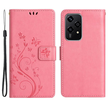 For Honor 200 Lite Case Wallet Leather Phone Cover Butterfly Flower Pattern