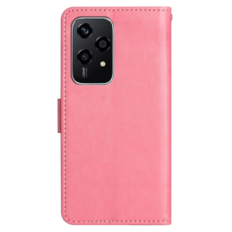 For Honor 200 Lite Case Wallet Leather Phone Cover Butterfly Flower Pattern