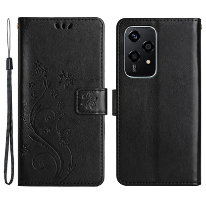 For Honor 200 Lite Case Wallet Leather Phone Cover Butterfly Flower Pattern