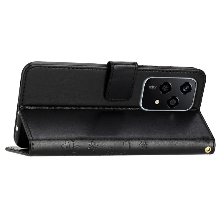 For Honor 200 Lite Case Wallet Leather Phone Cover Butterfly Flower Pattern