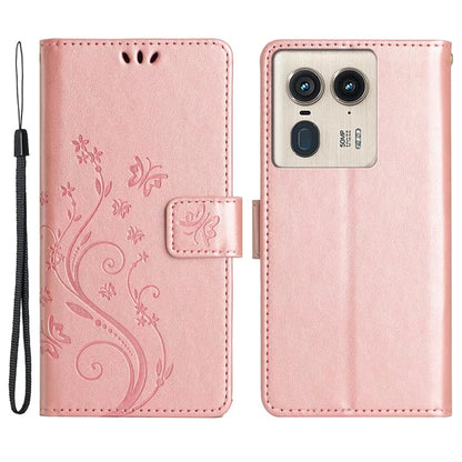 For Motorola Edge 50 Ultra 5G / Moto X50 Ultra 5G Case Butterfly Flower Leather Cover