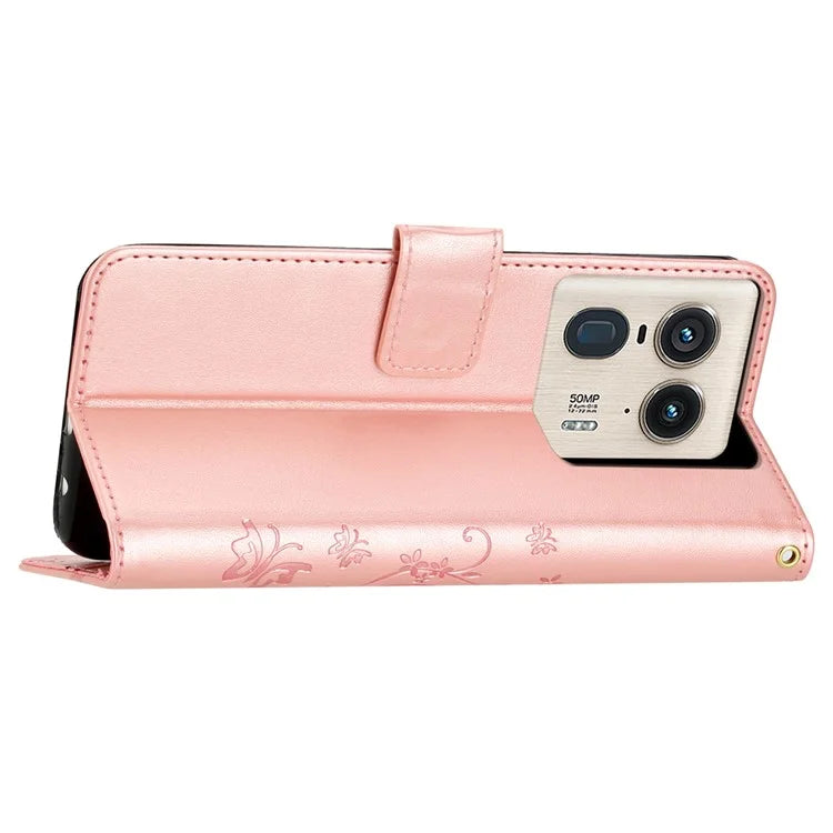 For Motorola Edge 50 Ultra 5G / Moto X50 Ultra 5G Case Butterfly Flower Leather Cover