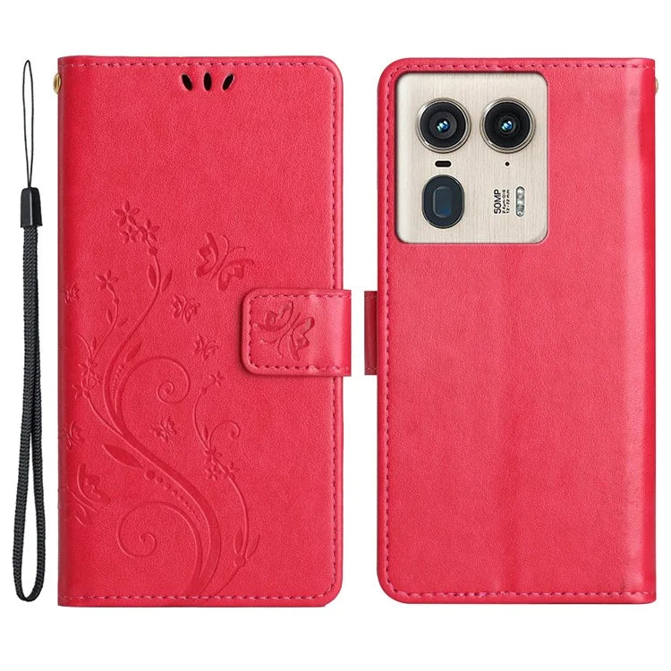 For Motorola Edge 50 Ultra 5G / Moto X50 Ultra 5G Case Butterfly Flower Leather Cover