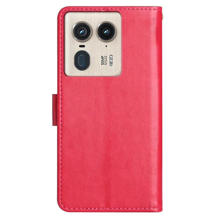 For Motorola Edge 50 Ultra 5G / Moto X50 Ultra 5G Case Butterfly Flower Leather Cover
