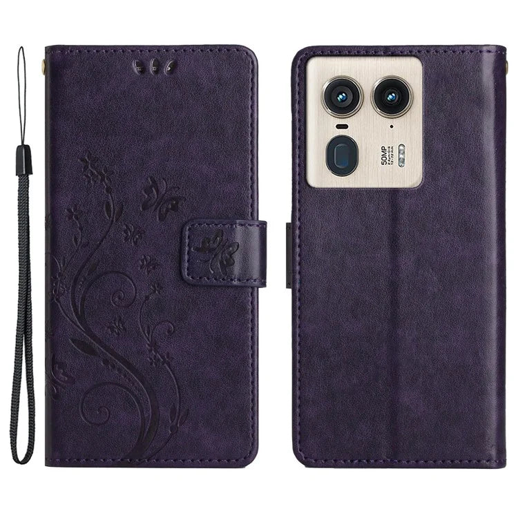 For Motorola Edge 50 Ultra 5G / Moto X50 Ultra 5G Case Butterfly Flower Leather Cover