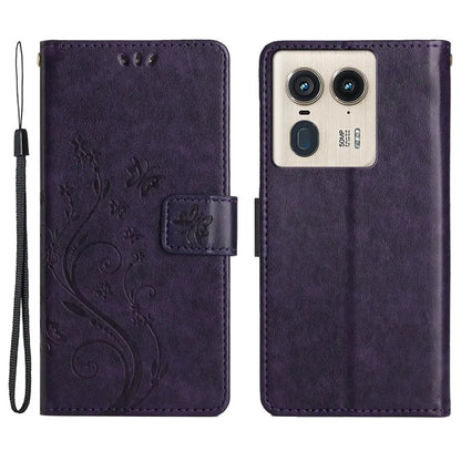 For Motorola Edge 50 Ultra 5G / Moto X50 Ultra 5G Case Butterfly Flower Leather Cover