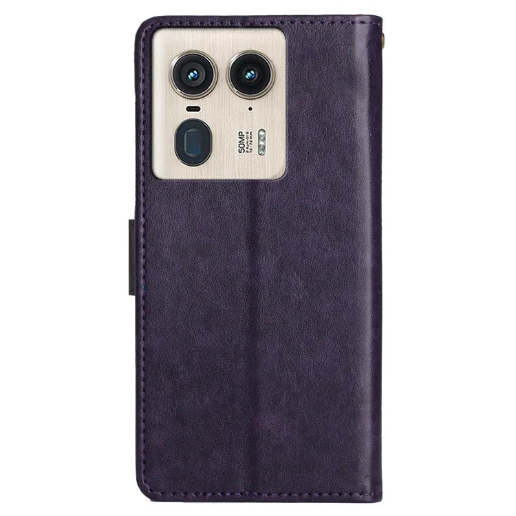 For Motorola Edge 50 Ultra 5G / Moto X50 Ultra 5G Case Butterfly Flower Leather Cover