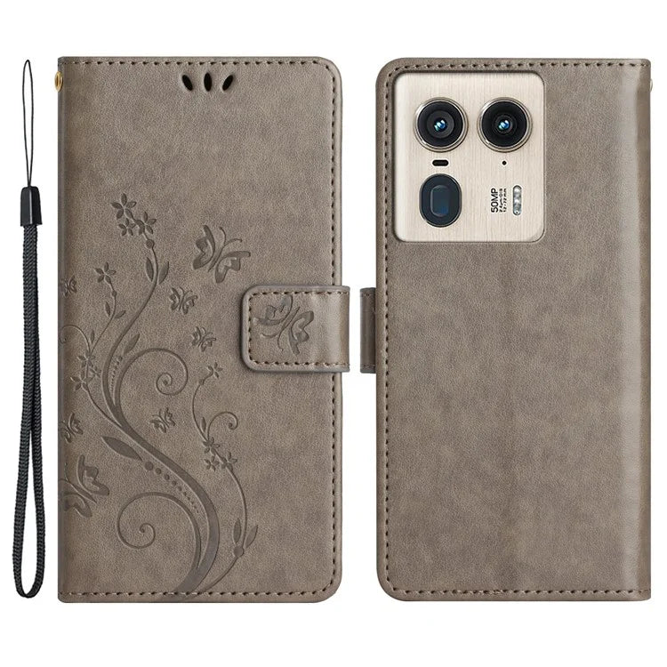 For Motorola Edge 50 Ultra 5G / Moto X50 Ultra 5G Case Butterfly Flower Leather Cover