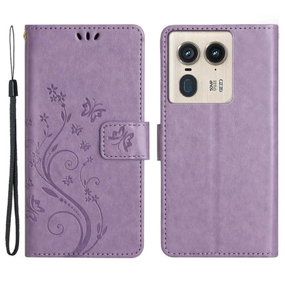 For Motorola Edge 50 Ultra 5G / Moto X50 Ultra 5G Case Butterfly Flower Leather Cover