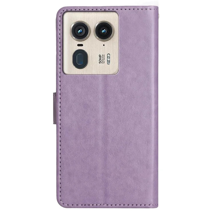 For Motorola Edge 50 Ultra 5G / Moto X50 Ultra 5G Case Butterfly Flower Leather Cover