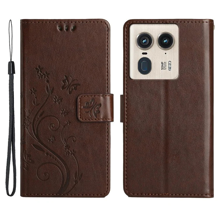 For Motorola Edge 50 Ultra 5G / Moto X50 Ultra 5G Case Butterfly Flower Leather Cover
