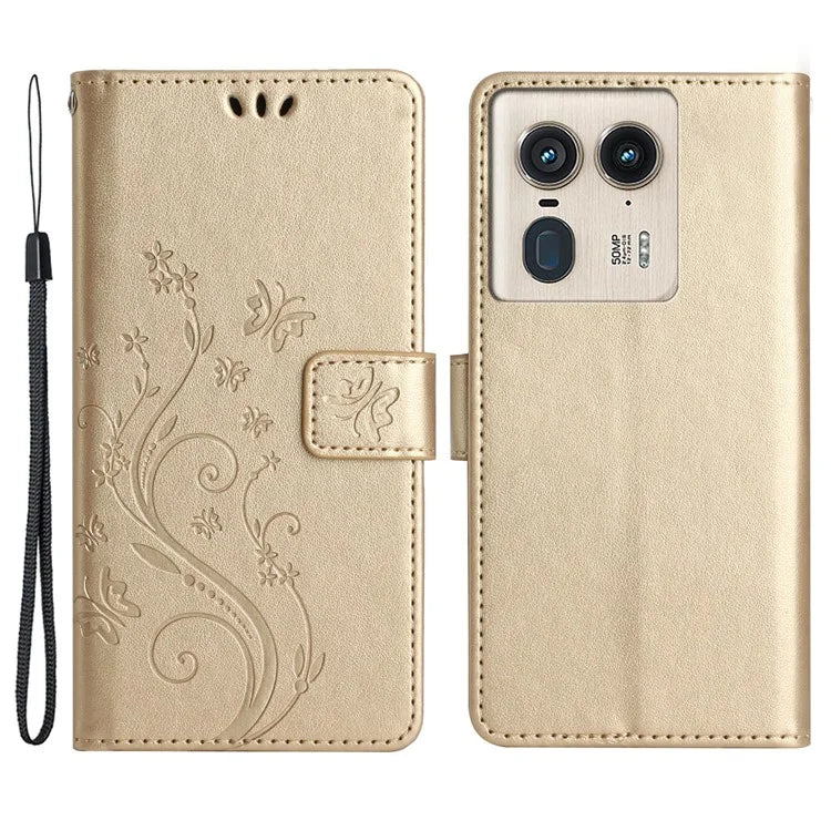 For Motorola Edge 50 Ultra 5G / Moto X50 Ultra 5G Case Butterfly Flower Leather Cover