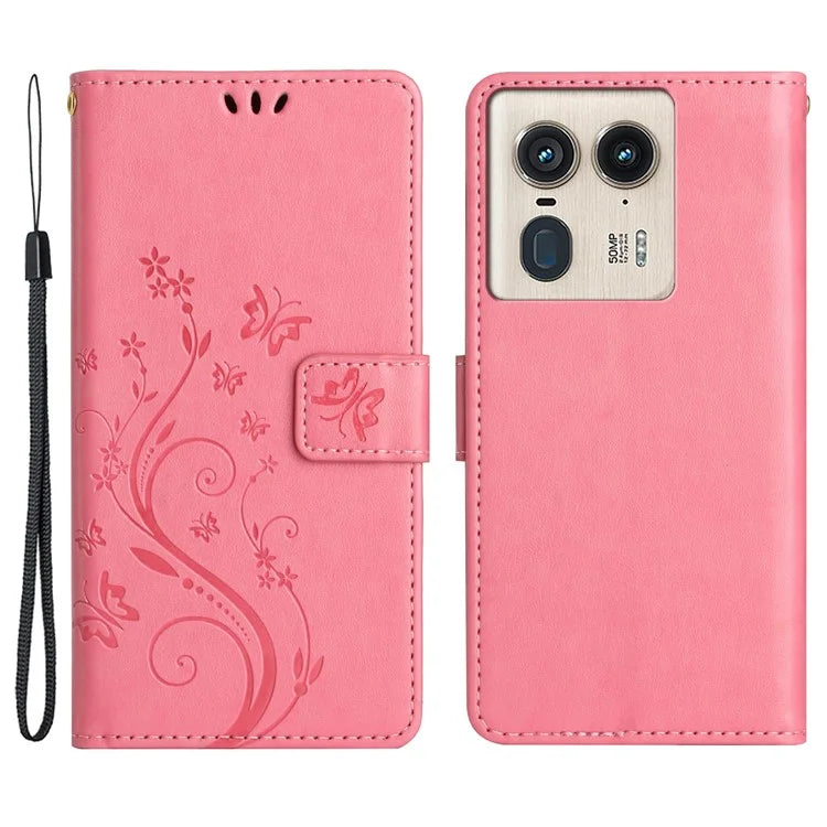 For Motorola Edge 50 Ultra 5G / Moto X50 Ultra 5G Case Butterfly Flower Leather Cover