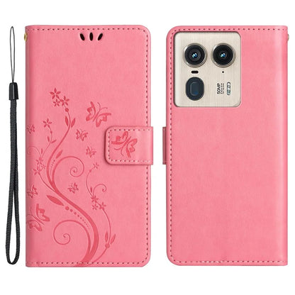 For Motorola Edge 50 Ultra 5G / Moto X50 Ultra 5G Case Butterfly Flower Leather Cover