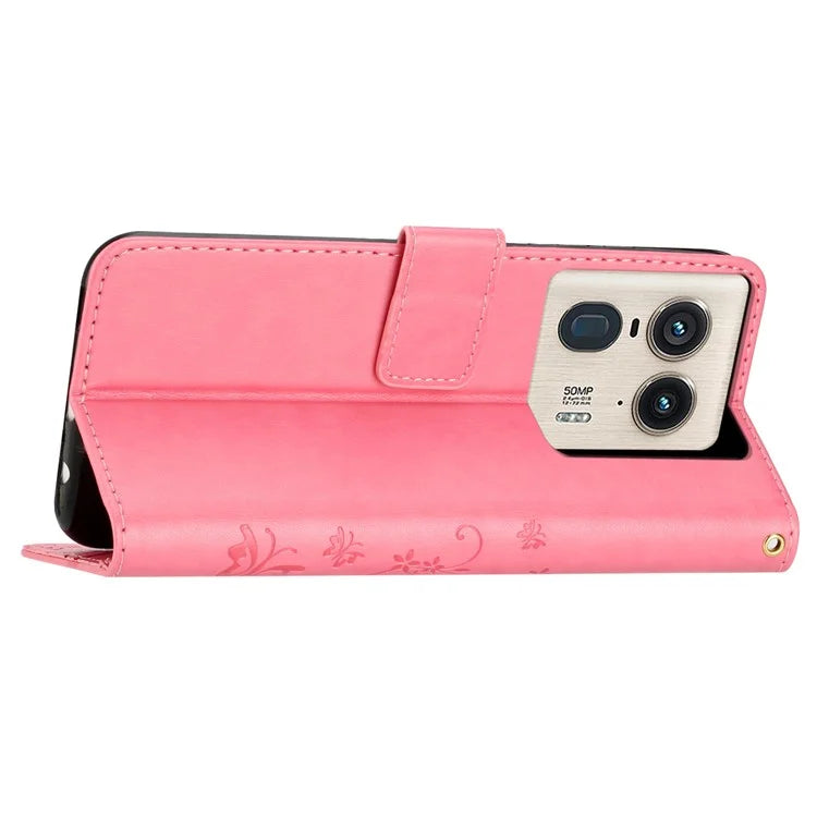 For Motorola Edge 50 Ultra 5G / Moto X50 Ultra 5G Case Butterfly Flower Leather Cover