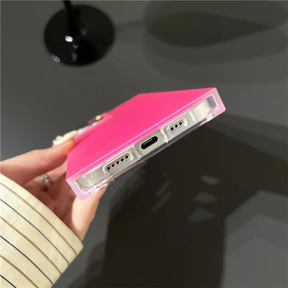 For iPhone 14 Case Frosted Laser TPU Phone Cover Square Design