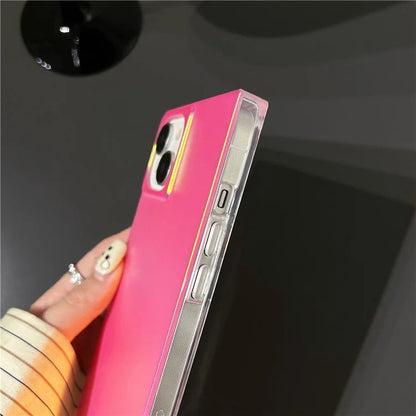 For iPhone 13 Case Matte TPU Square Design Phone Cover Holographic Laser