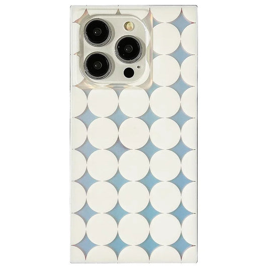 For iPhone 15 Pro Max Square Case Matte TPU  Phone Cover Laser Polka Dot