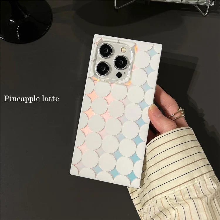 For iPhone 15 Pro Matte Case Laser Polka Dot Patterns TPU Phone Cover
