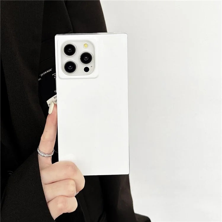 For iPhone 15 Pro Max Case Square Design Glossy TPU Pattern Phone Cover