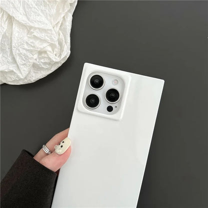 For iPhone 15 Pro Max Case Square Design Glossy TPU Pattern Phone Cover