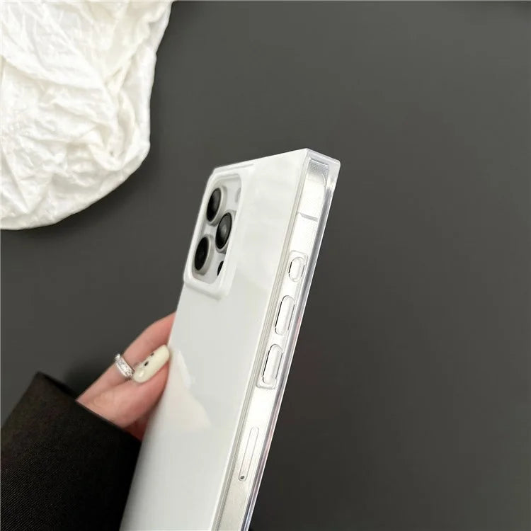 For iPhone 15 Pro Max Case Square Design Glossy TPU Pattern Phone Cover