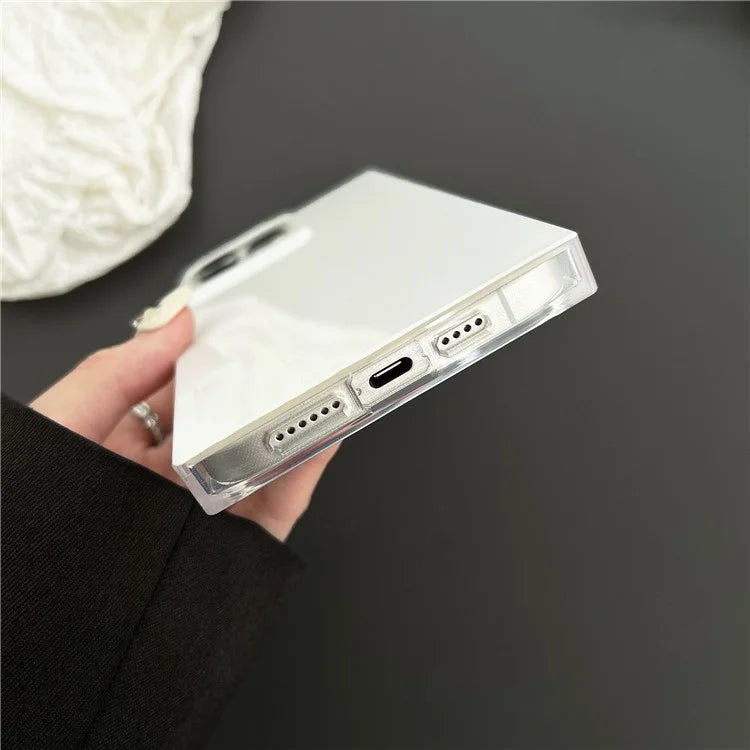 For iPhone 15 Pro Max Case Square Design Glossy TPU Pattern Phone Cover