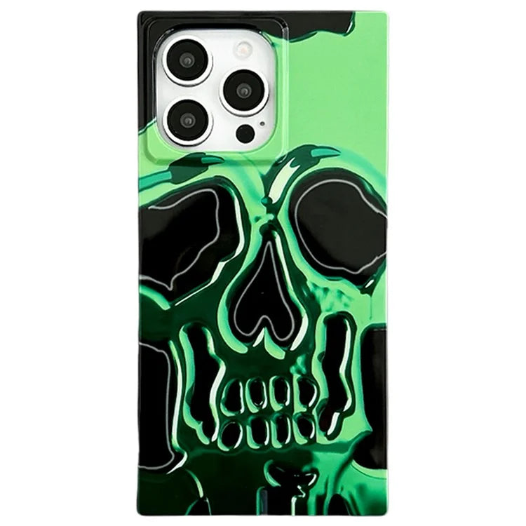 For iPhone 15 Pro Max Case Square Design Glossy TPU Pattern Phone Cover
