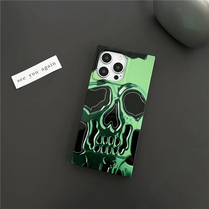 For iPhone 15 Pro Max Case Square Design Glossy TPU Pattern Phone Cover